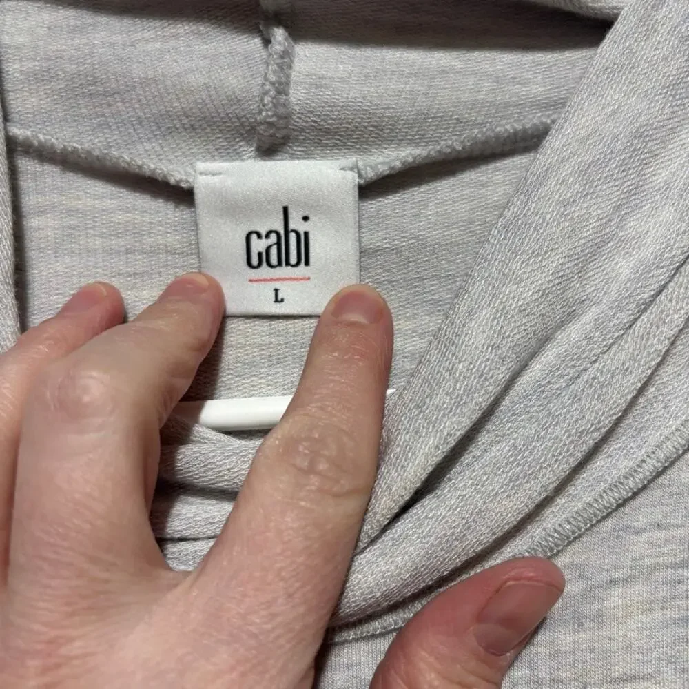 Cabi Heather Gray Cowl Neck Sport Topper Thumbhole Long Sleeve Top Large - Picture 5 of 11